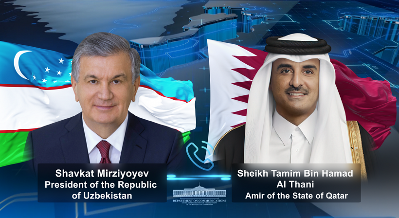 Лидеры Узбекистана и Катара провели телефонный разговор