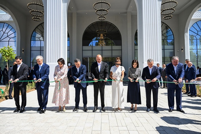 Heads of state of Central Asia and Azerbaijan attend opening of the Baku Hotel